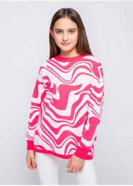 TopHat розово-белый свитер для девочки 22003